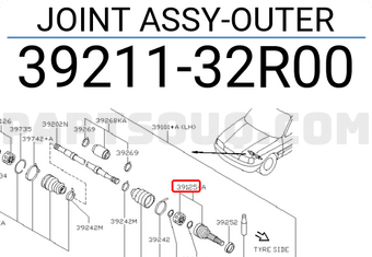 Nissan 3921132R00 JOINT ASSY-OUTER