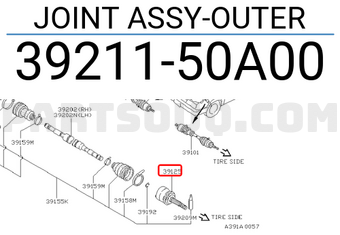 Nissan 3921150A00 JOINT ASSY-OUTER