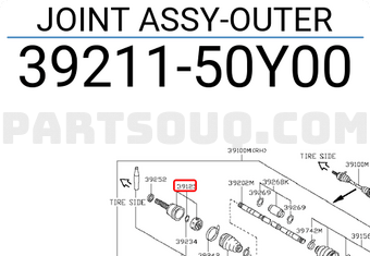 Nissan 3921150Y00 JOINT ASSY-OUTER