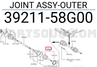 Nissan 3921158G00 JOINT ASSY-OUTER