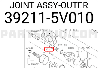 Nissan 392115V010 JOINT ASSY-OUTER
