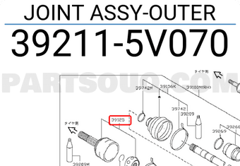 Nissan 392115V070 JOINT ASSY-OUTER