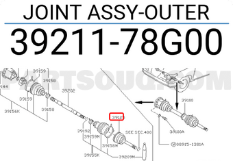 Nissan 3921178G00 JOINT ASSY-OUTER