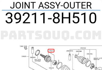 Nissan 392118H510 JOINT ASSY-OUTER