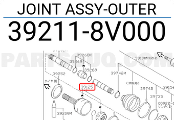 Nissan 392118V000 JOINT ASSY-OUTER