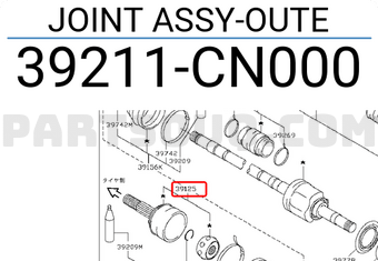 Nissan 39211CN000 JOINT ASSY-OUTE