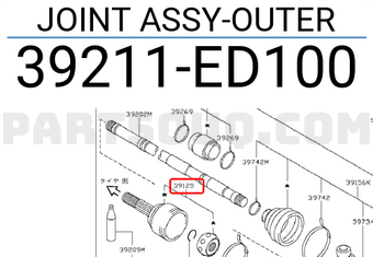 Nissan 39211ED100 JOINT ASSY-OUTER