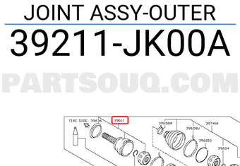 Nissan 39211JK00A JOINT ASSY-OUTER