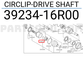 Nissan 3923416R00 CIRCLIP-DRIVE SHAFT