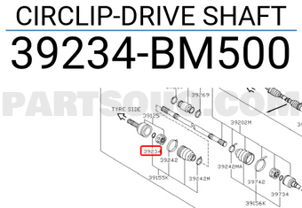 Nissan 39234BM500 CIRCLIP-DRIVE SHAFT