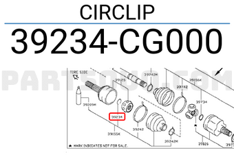 Nissan 39234CG000 CIRCLIP