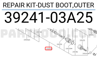 Nissan 3924103A25 REPAIR KIT-DUST BOOT,OUTER