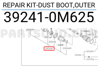 Nissan 392410M625 REPAIR KIT-DUST BOOT,OUTER
