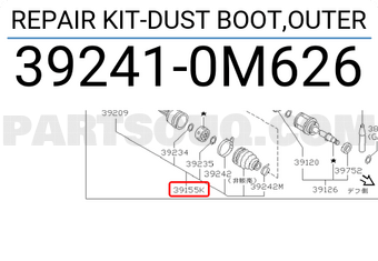 Nissan 392410M626 REPAIR KIT-DUST BOOT,OUTER