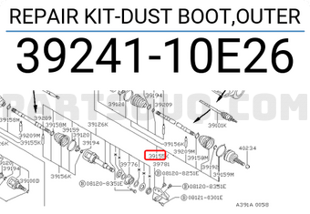 Nissan 3924110E26 REPAIR KIT-DUST BOOT,OUTER