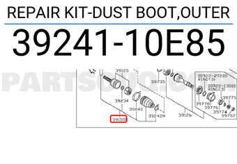 Nissan 3924110E85 REPAIR KIT-DUST BOOT,OUTER