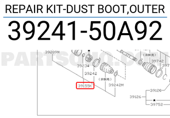 Nissan 3924150A92 REPAIR KIT-DUST BOOT,OUTER