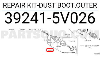 Nissan 392415V026 REPAIR KIT-DUST BOOT,OUTER