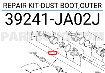 Nissan 39241JA02J REPAIR KIT-DUST BOOT,OUTER