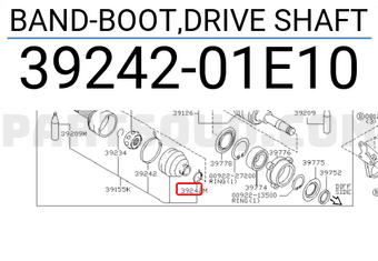 Nissan 3924201E10 BAND-BOOT,DRIVE SHAFT