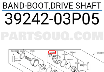 Nissan 3924203P05 BAND-BOOT,DRIVE SHAFT
