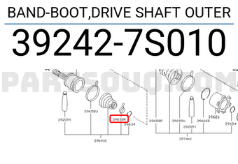 Nissan 392427S010 BAND-BOOT,DRIVE SHAFT OUTER