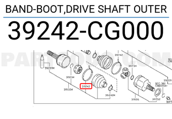 Nissan 39242CG000 BAND-BOOT,DRIVE SHAFT OUTER