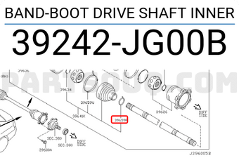 Nissan 39242JG00B BAND-BOOT DRIVE SHAFT INNER