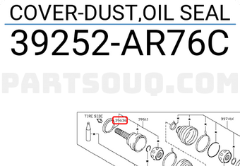 Nissan 39252AR76C COVER-DUST,OIL SEAL