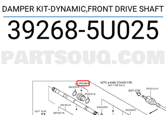 Nissan 392685U025 DAMPER KIT-DYNAMIC,FRONT DRIVE SHAFT