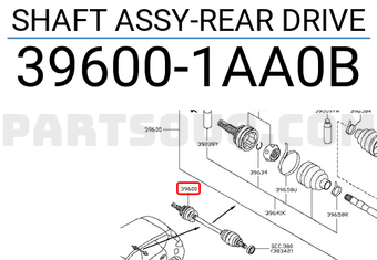 Nissan 396001AA0B SHAFT ASSY-REAR DRIVE