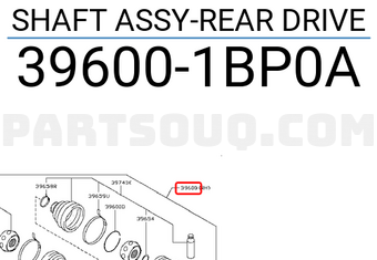 Nissan 396001BP0A SHAFT ASSY-REAR DRIVE