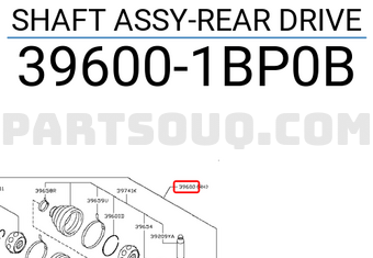 Nissan 396001BP0B SHAFT ASSY-REAR DRIVE