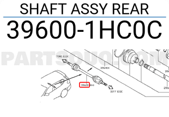 Nissan 396001HC0C SHAFT ASSY REAR