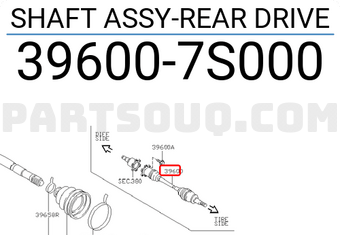 Nissan 396007S000 SHAFT ASSY-REAR DRIVE