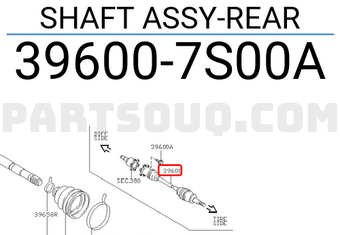 Nissan 396007S00A SHAFT ASSY-REAR