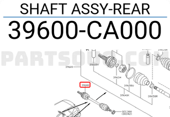 Nissan 39600CA000 SHAFT ASSY-REAR