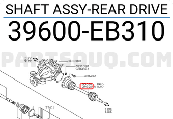 Nissan 39600EB310 SHAFT ASSY-REAR DRIVE