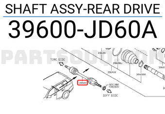 Nissan 39600JD60A SHAFT ASSY-REAR DRIVE