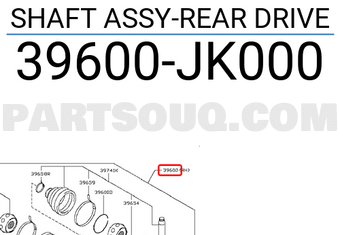 Nissan 39600JK000 SHAFT ASSY-REAR DRIVE