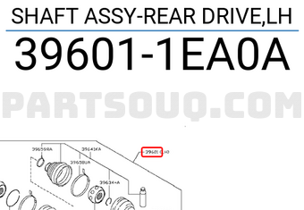 Nissan 396011EA0A SHAFT ASSY-REAR DRIVE,LH