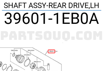 Nissan 396011EB0A SHAFT ASSY-REAR DRIVE,LH