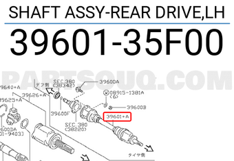 Nissan 3960135F00 SHAFT ASSY-REAR DRIVE,LH