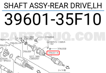 Nissan 3960135F10 SHAFT ASSY-REAR DRIVE,LH