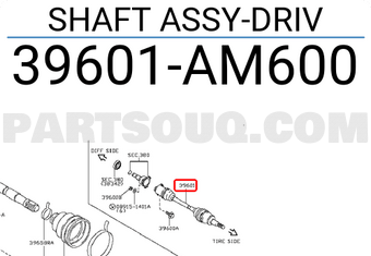 Nissan 39601AM600 SHAFT ASSY-DRIV