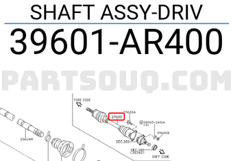 Nissan 39601AR400 SHAFT ASSY-DRIV