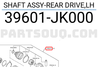 Nissan 39601JK000 SHAFT ASSY-REAR DRIVE,LH