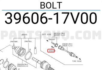 Nissan 3960617V00 BOLT
