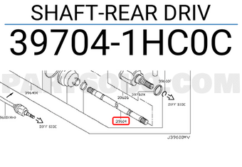 Nissan 397041HC0C SHAFT-REAR DRIV
