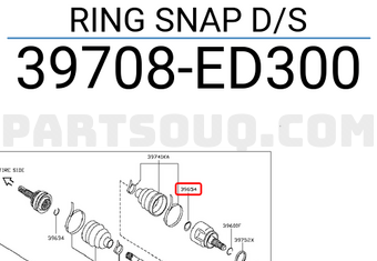 Nissan 39708ED300 RING SNAP D/S